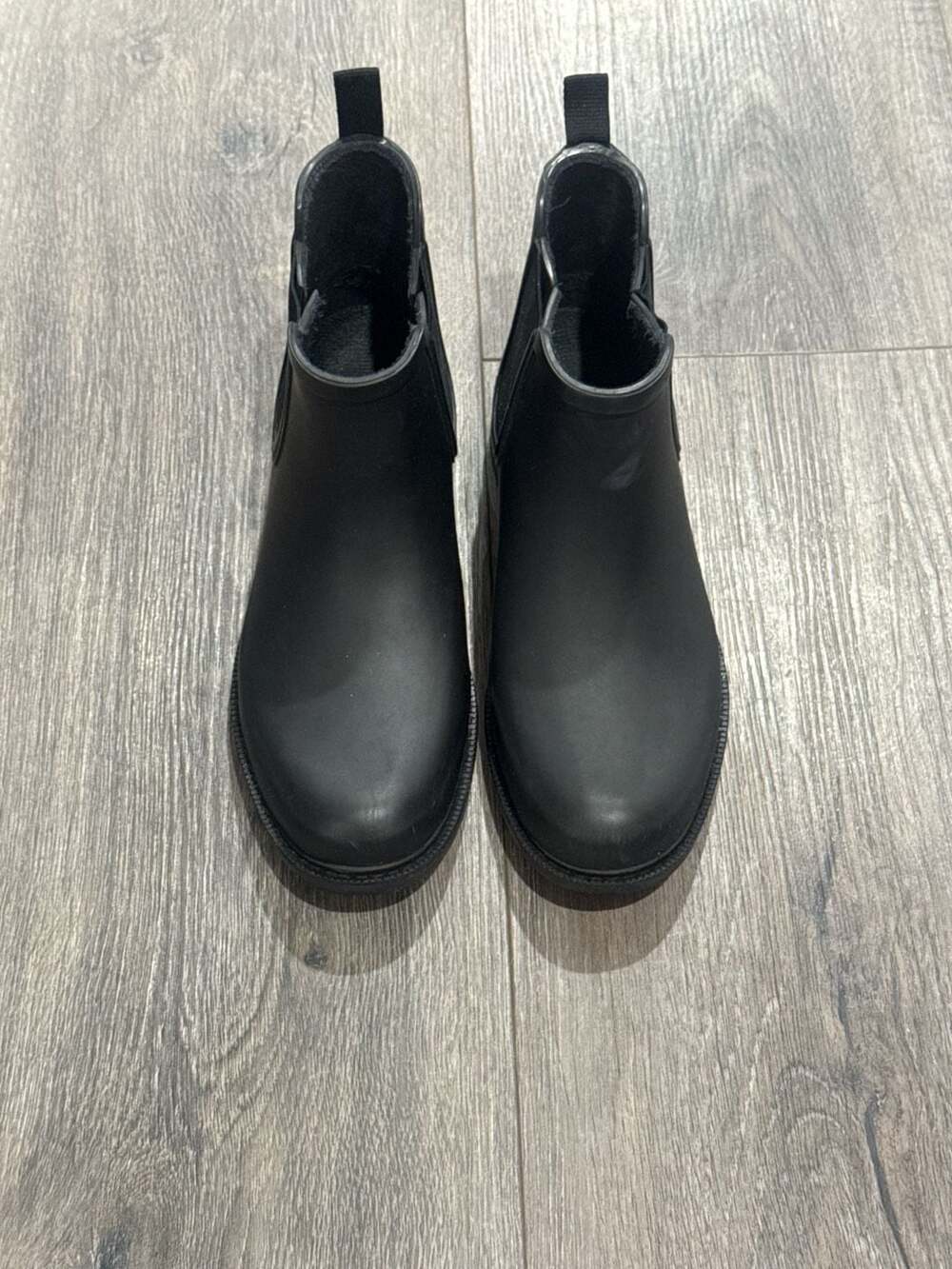 Madewell Black Rubber Chelsea Rain Boots Size 8